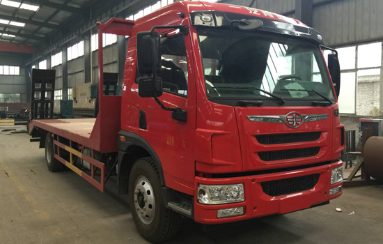 【國六】解放龍V單橋平板,150挖機平板