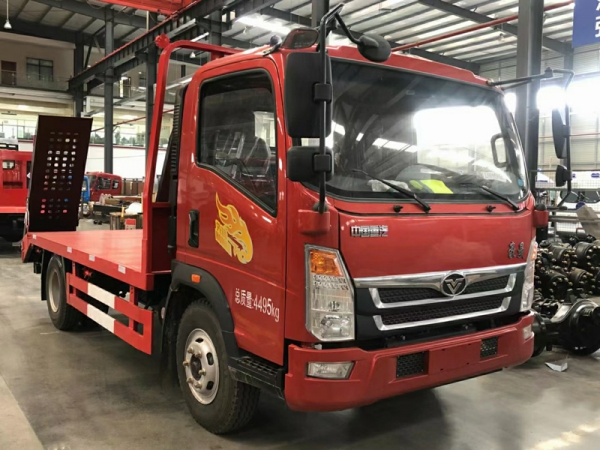 重汽豪曼藍(lán)牌平板拖車